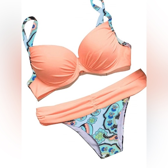 Astylish Women Two Piece Bikini‎ Swimsuit Padded with adjustable straps size MED - Picture 2 of 10